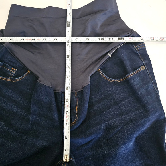 Old Navy Maternity SIZE 8 Jeans Skinny Full Panel Blue Dark Wash Stretch - Picture 7 of 9